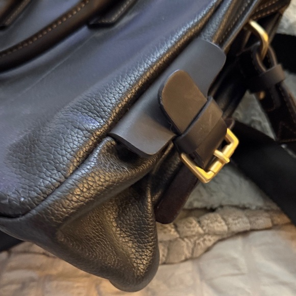 Vintage BROOKS BROTHERs Elegant Black Leather Men's Bag briefcase satchel - Picture 11 of 15